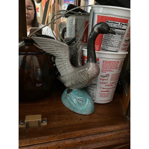 VTG Jarko Zavi Canadian Goose Mates Gray Green Sculpture Figurine Art Pottery - Picture 7 of 7